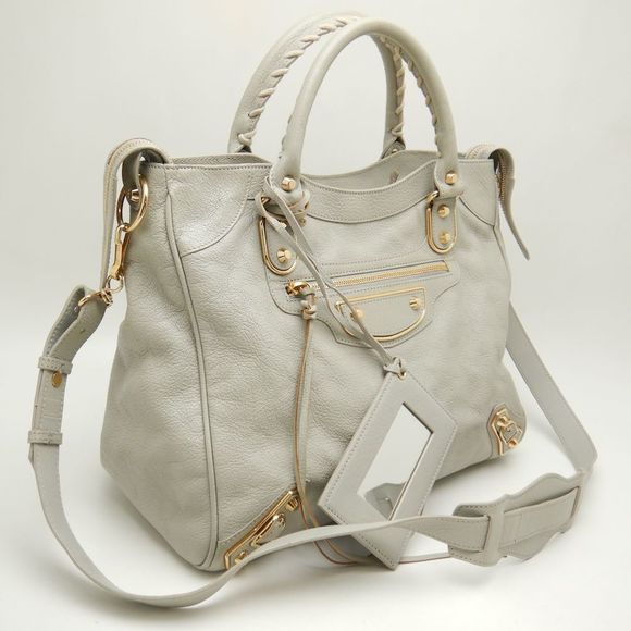 Balenciaga Classic Metallic Edge Velo 2way Bag Leather Gray - Picture 2 of 8